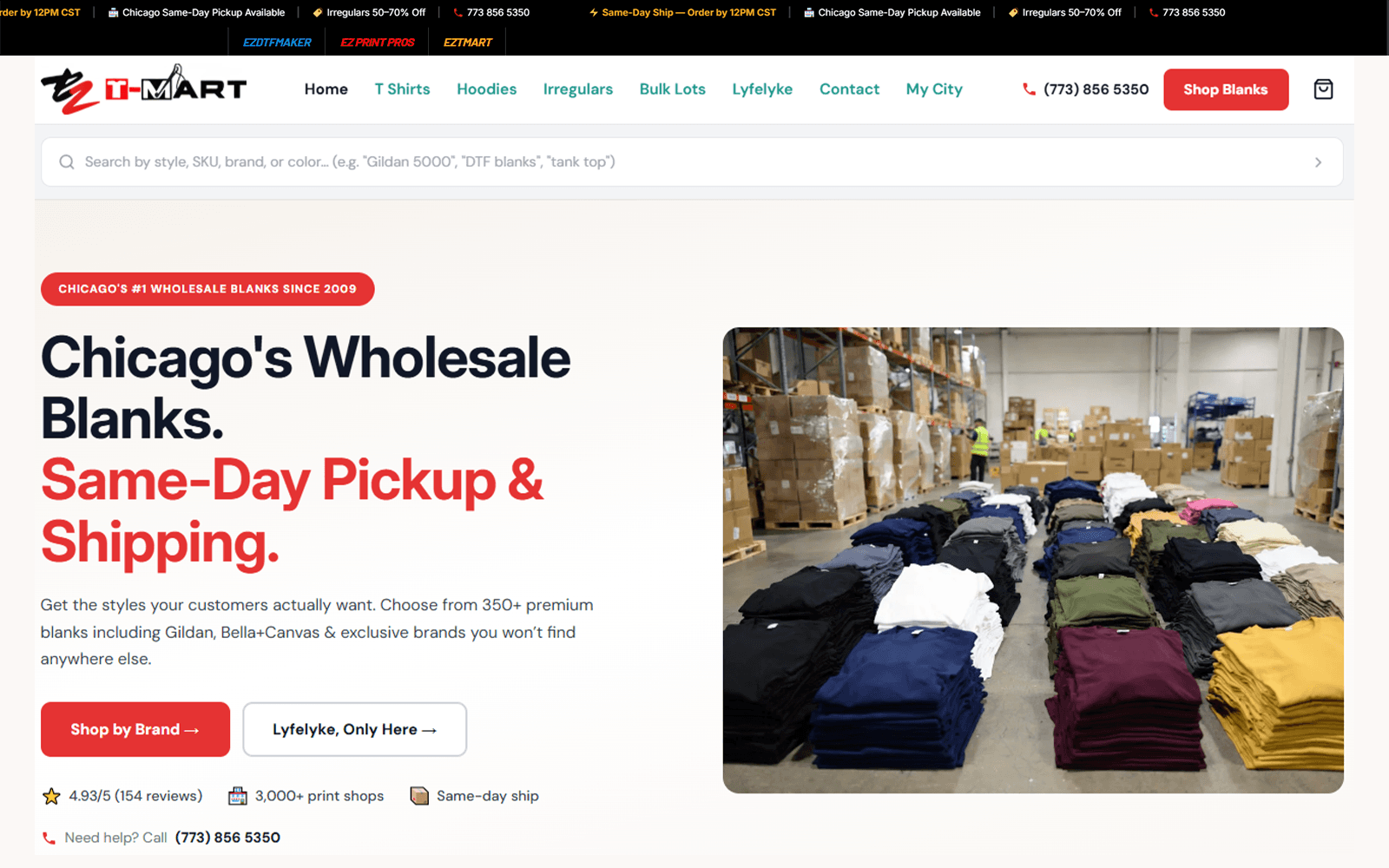 The EZTmart storefront homepage