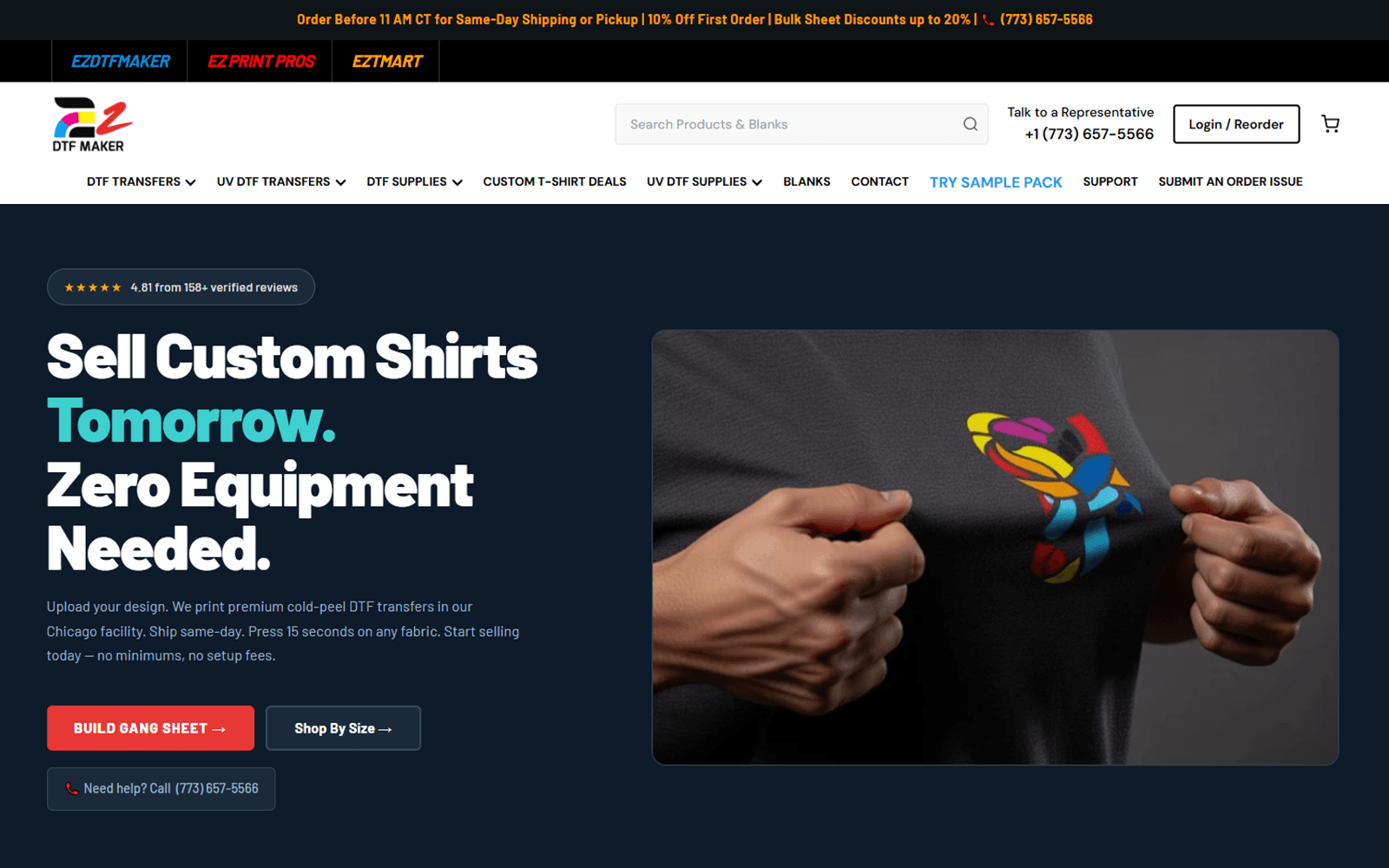 The EZDTFMaker storefront homepage