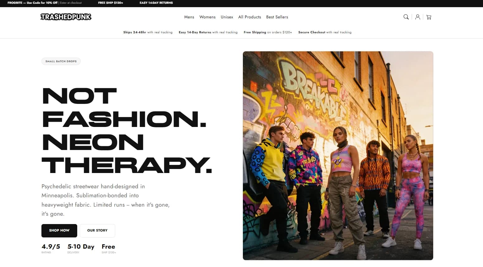 The current TrashedPunk storefront